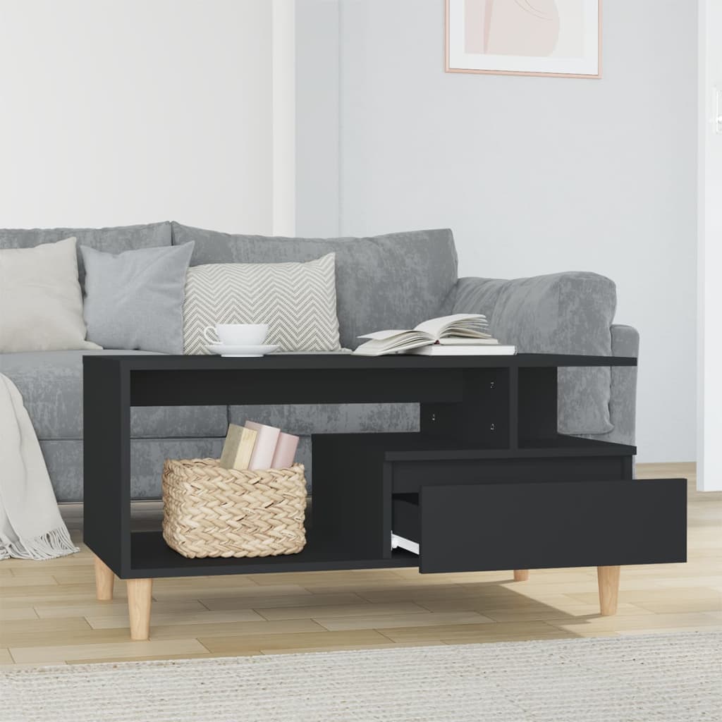 Table basse Noir 90x49x45 cm Bois d'ingénierie - XIOS