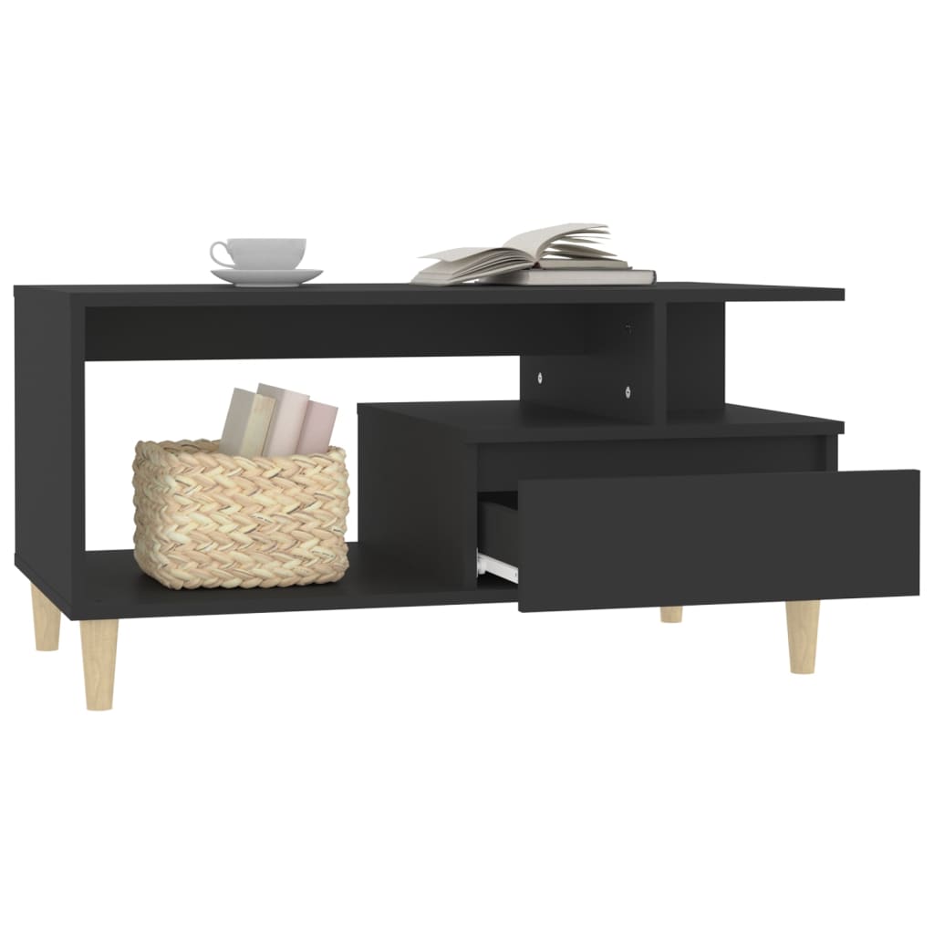 Table basse Noir 90x49x45 cm Bois d'ingénierie - XIOS