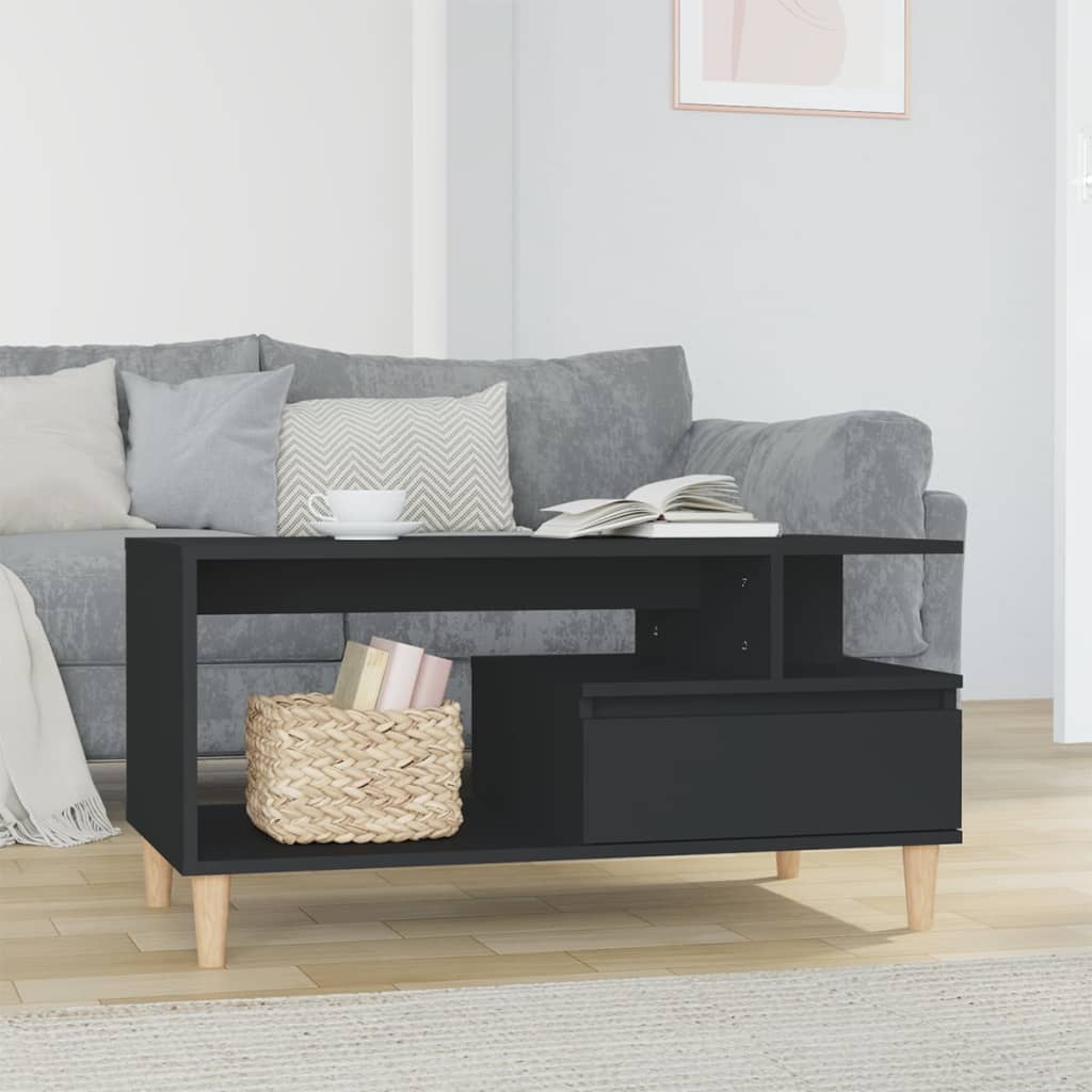 Table basse Noir 90x49x45 cm Bois d'ingénierie - XIOS