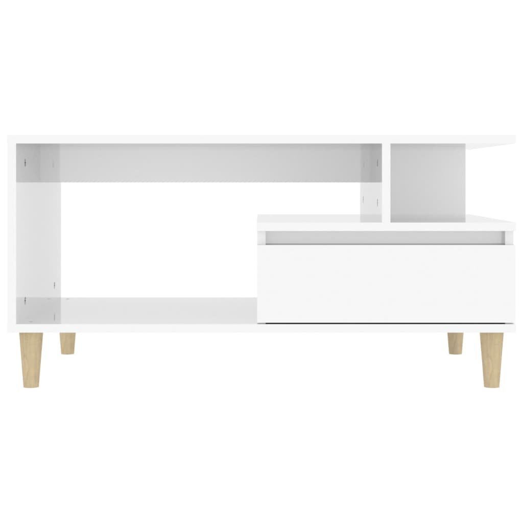 Table basse Blanc brillant 90x49x45 cm Bois d'ingénierie - XIOS