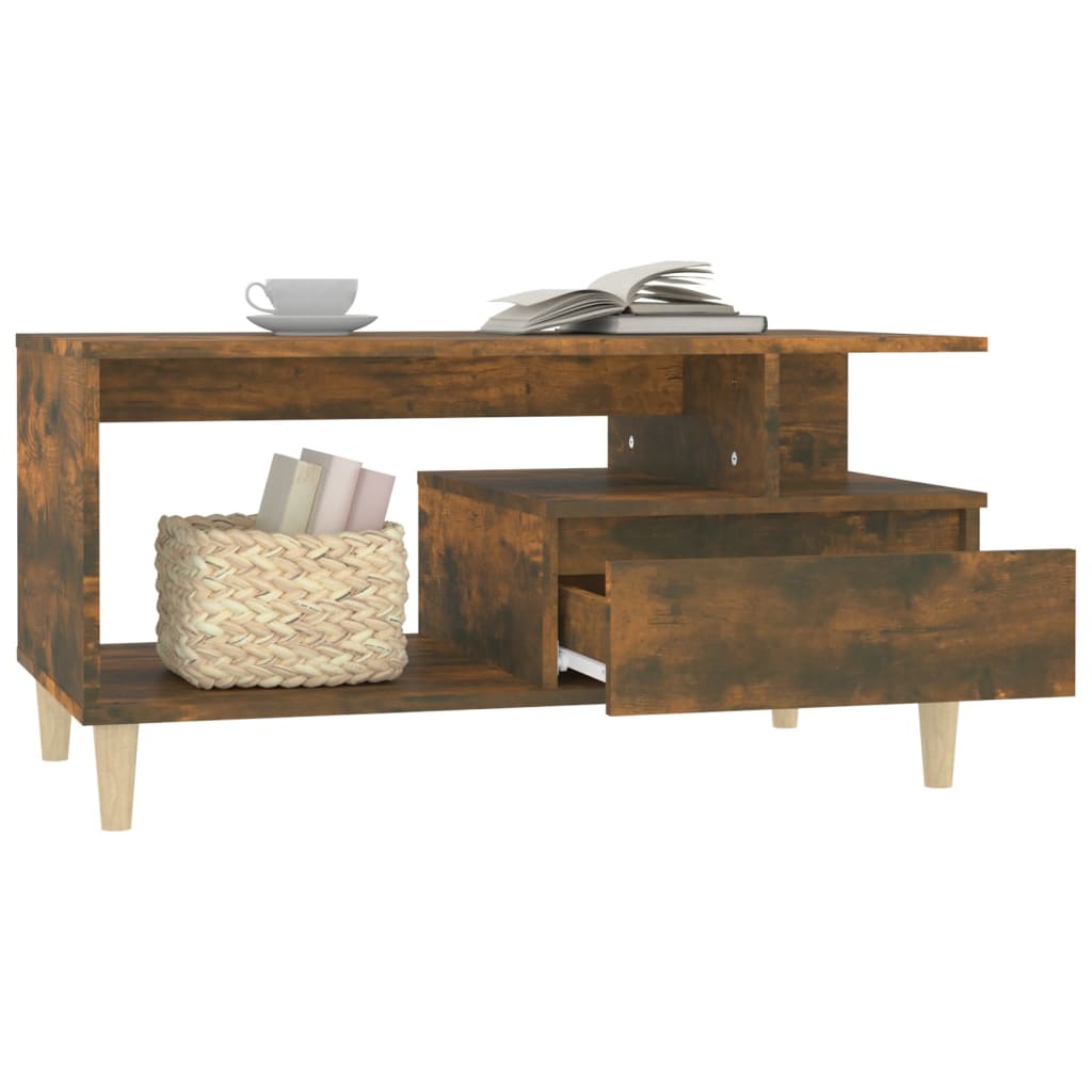 Table basse Chêne fumé 90x49x45 cm Bois d'ingénierie - XIOS