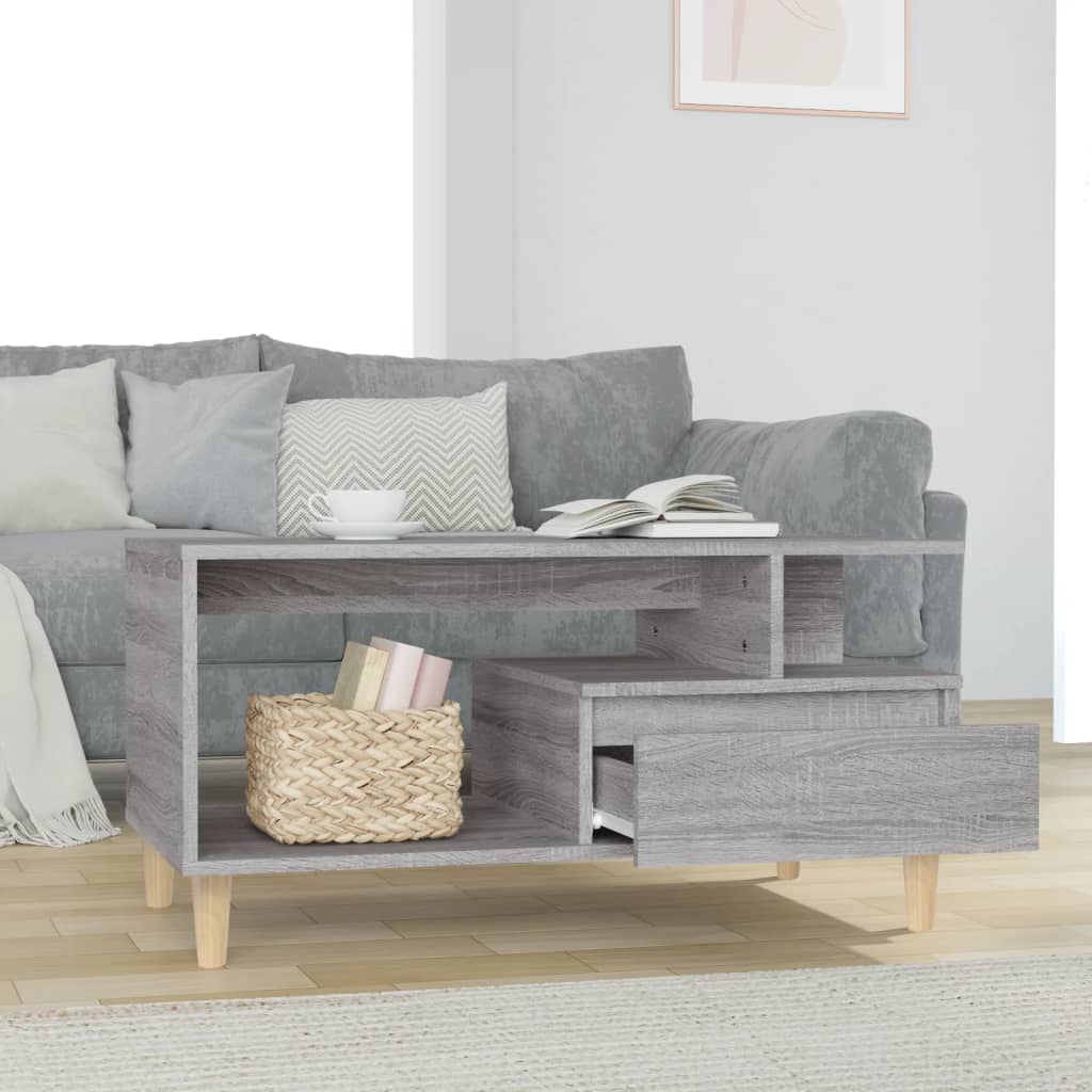 Table basse Sonoma gris 90x49x45 cm Bois d'ingénierie - XIOS