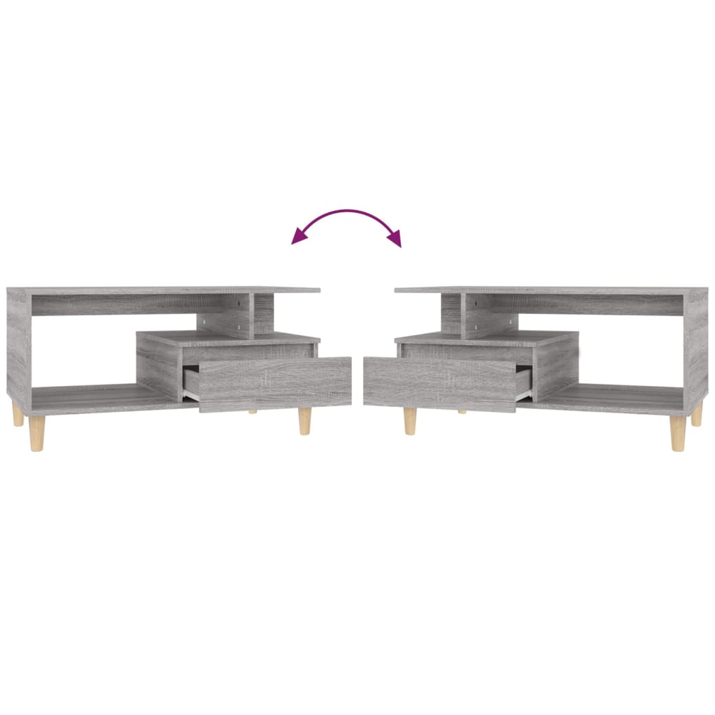 Table basse Sonoma gris 90x49x45 cm Bois d'ingénierie - XIOS
