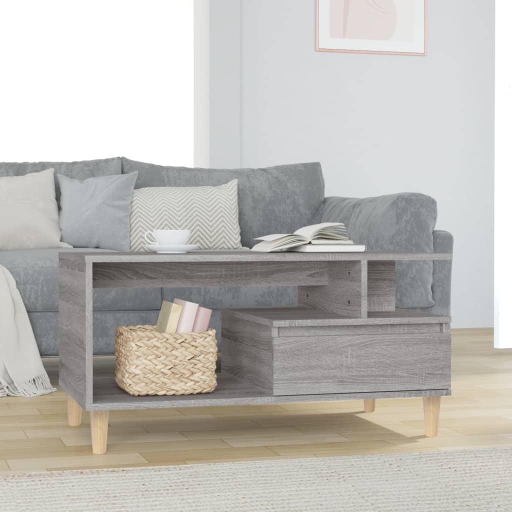 Table basse Sonoma gris 90x49x45 cm Bois d'ingénierie - XIOS