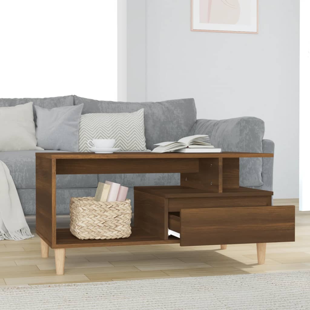 Table basse Chêne marron 90x49x45 cm Bois d'ingénierie - XIOS
