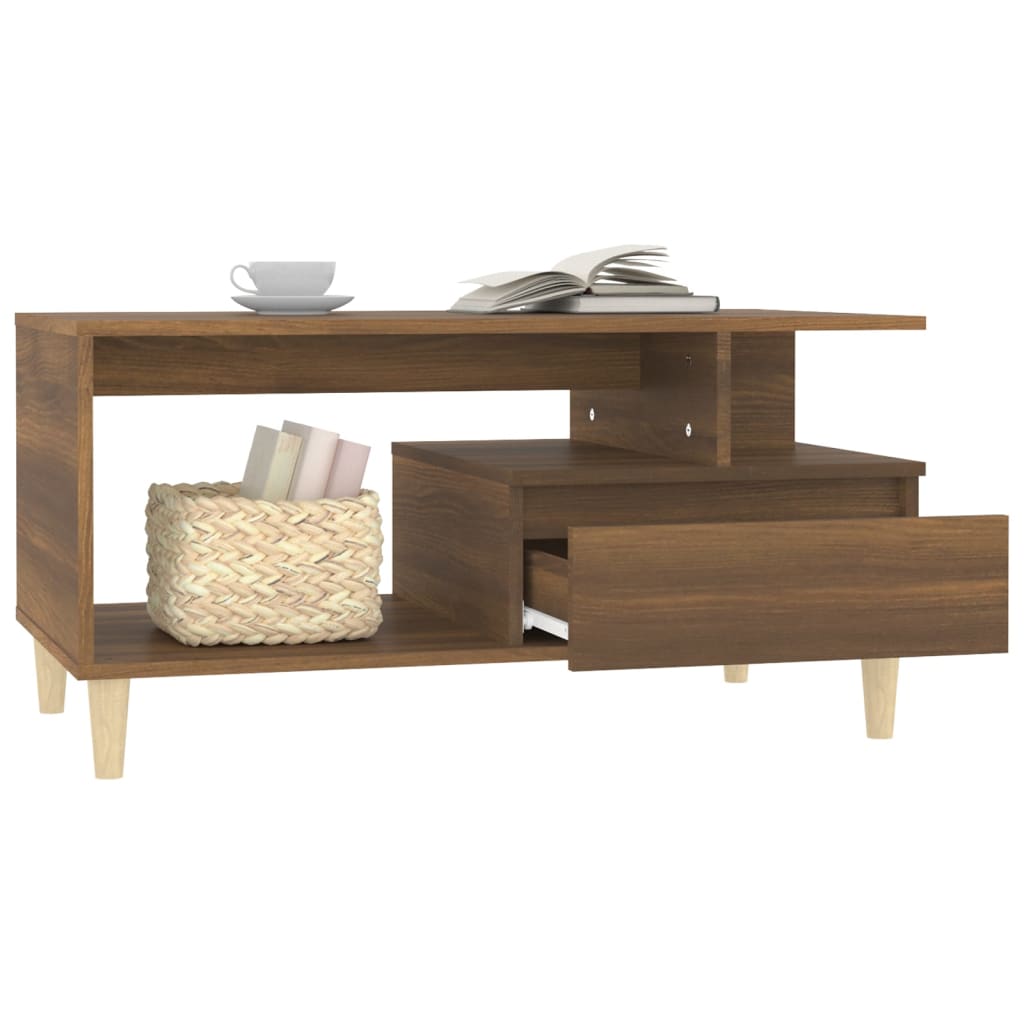 Table basse Chêne marron 90x49x45 cm Bois d'ingénierie - XIOS