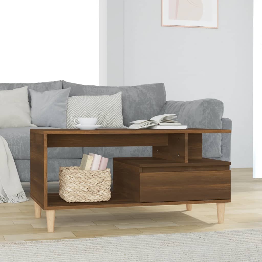 Table basse Chêne marron 90x49x45 cm Bois d'ingénierie - XIOS