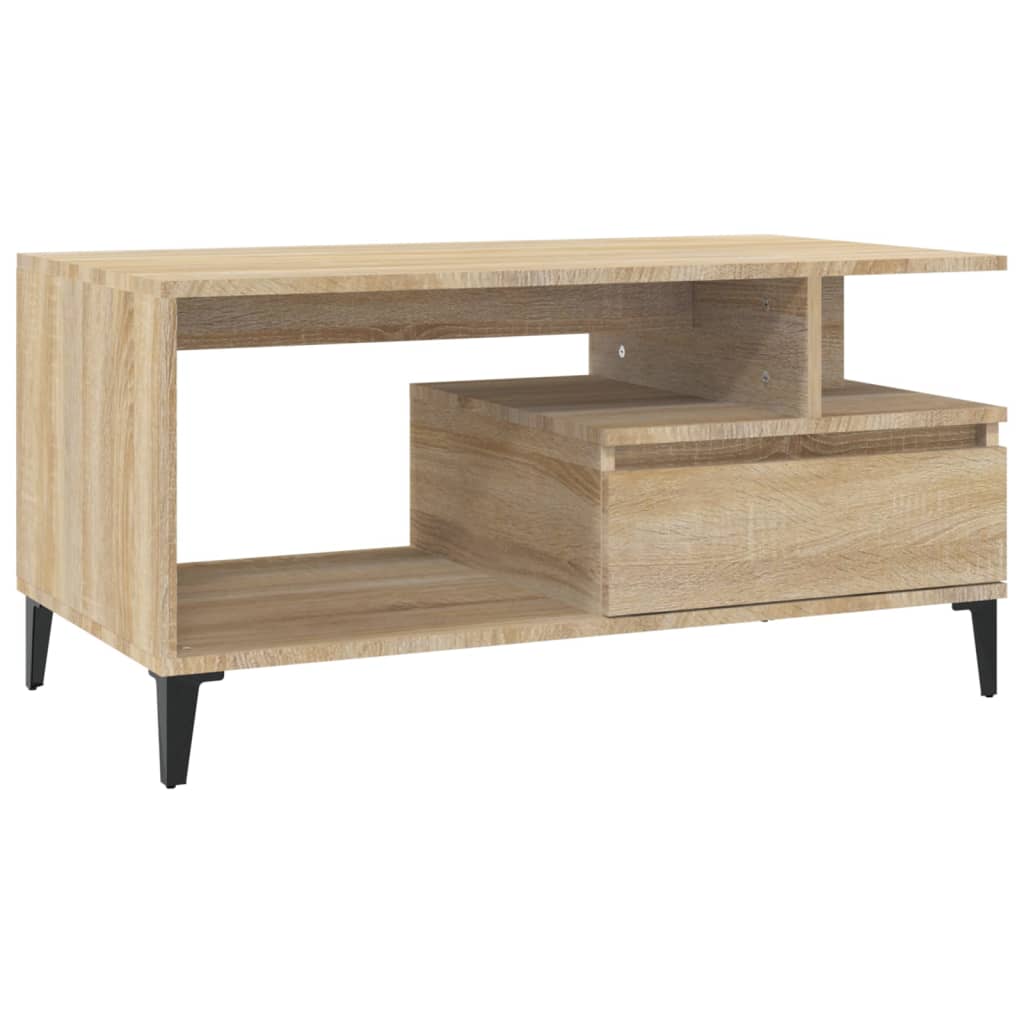 Table basse Chêne sonoma 90x49x45 cm Bois d'ingénierie XIOS