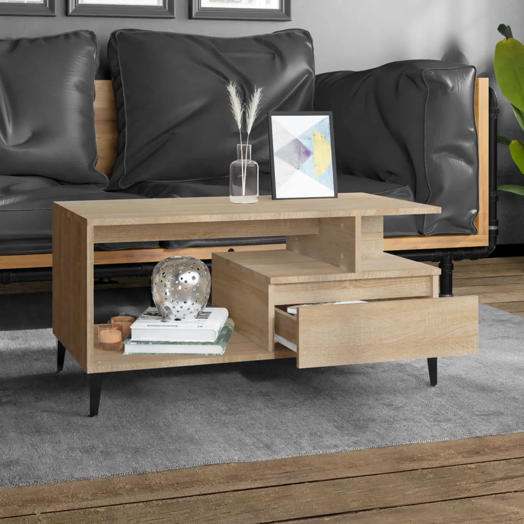 Table basse Chêne sonoma 90x49x45 cm Bois d'ingénierie - XIOS