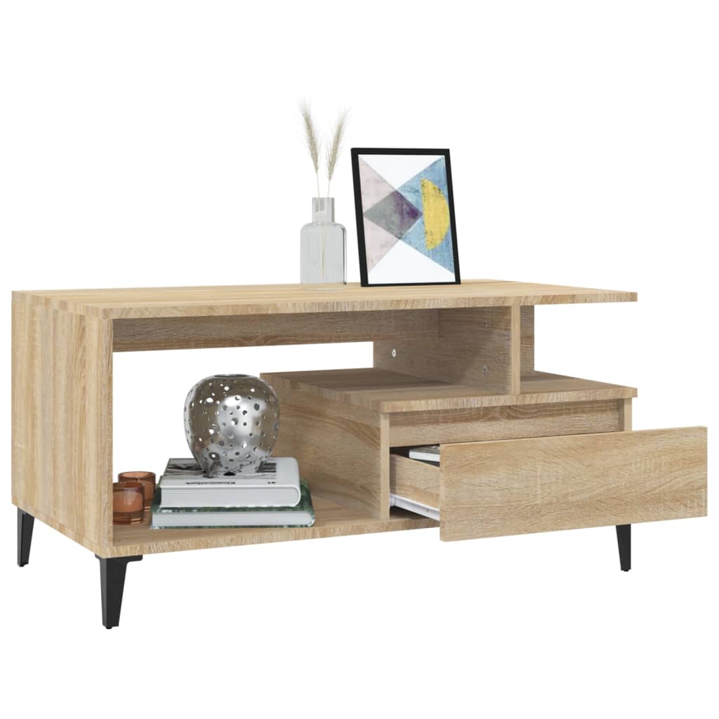 Table basse Chêne sonoma 90x49x45 cm Bois d'ingénierie - XIOS