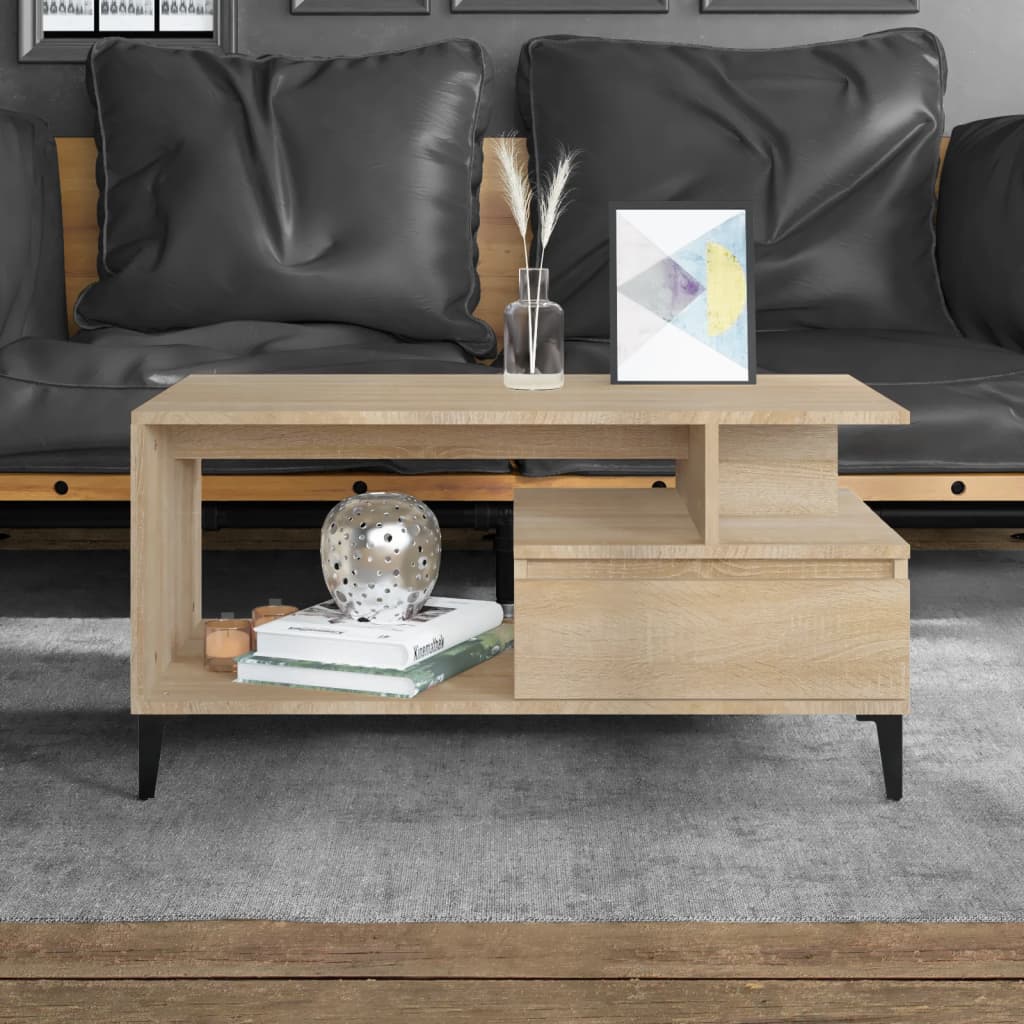 Table basse Chêne sonoma 90x49x45 cm Bois d'ingénierie XIOS