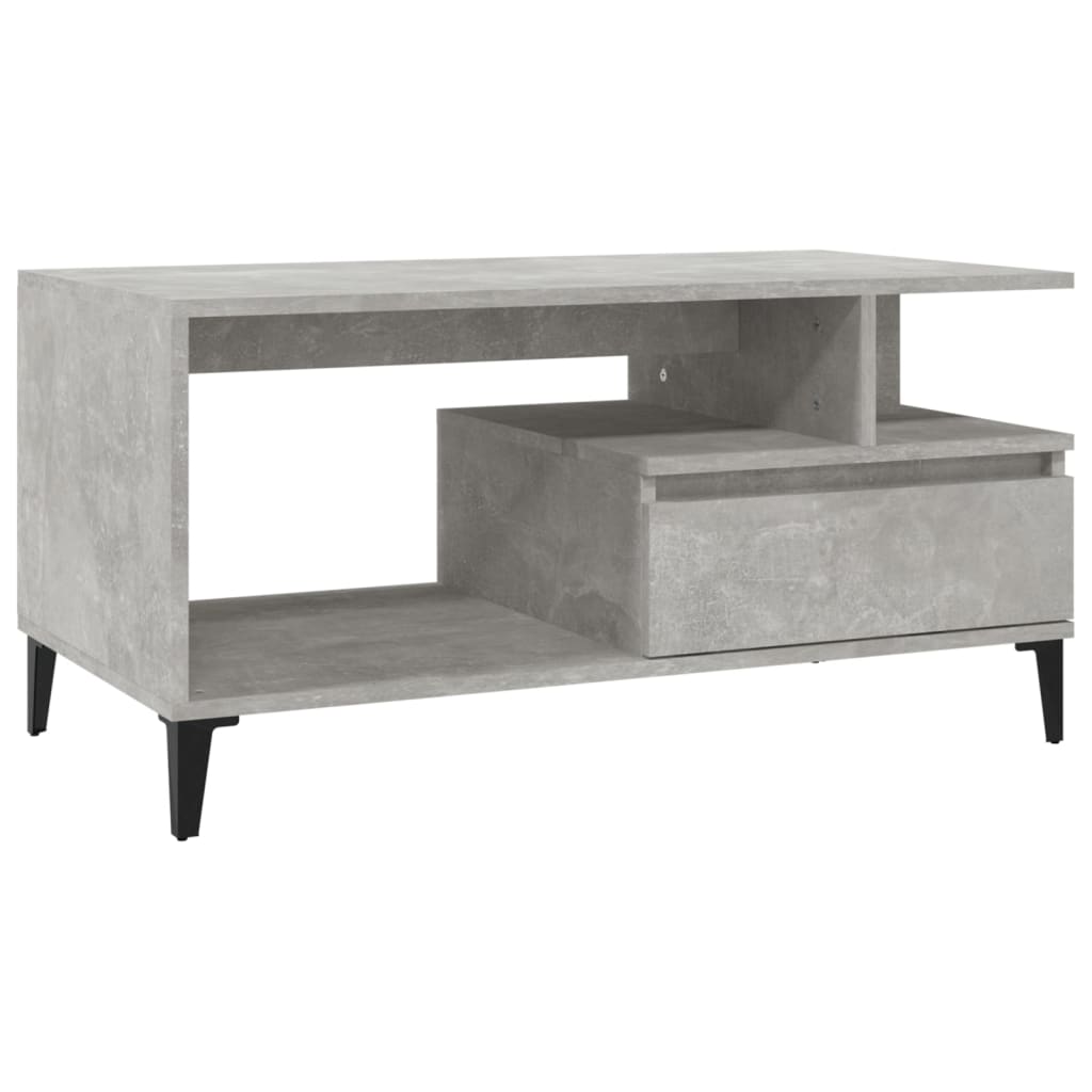 Table basse Gris béton 90x49x45 cm Bois d'ingénierie XIOS