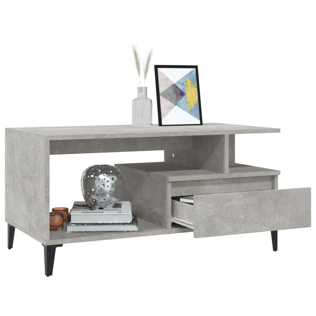 Table basse Gris béton 90x49x45 cm Bois d'ingénierie - XIOS