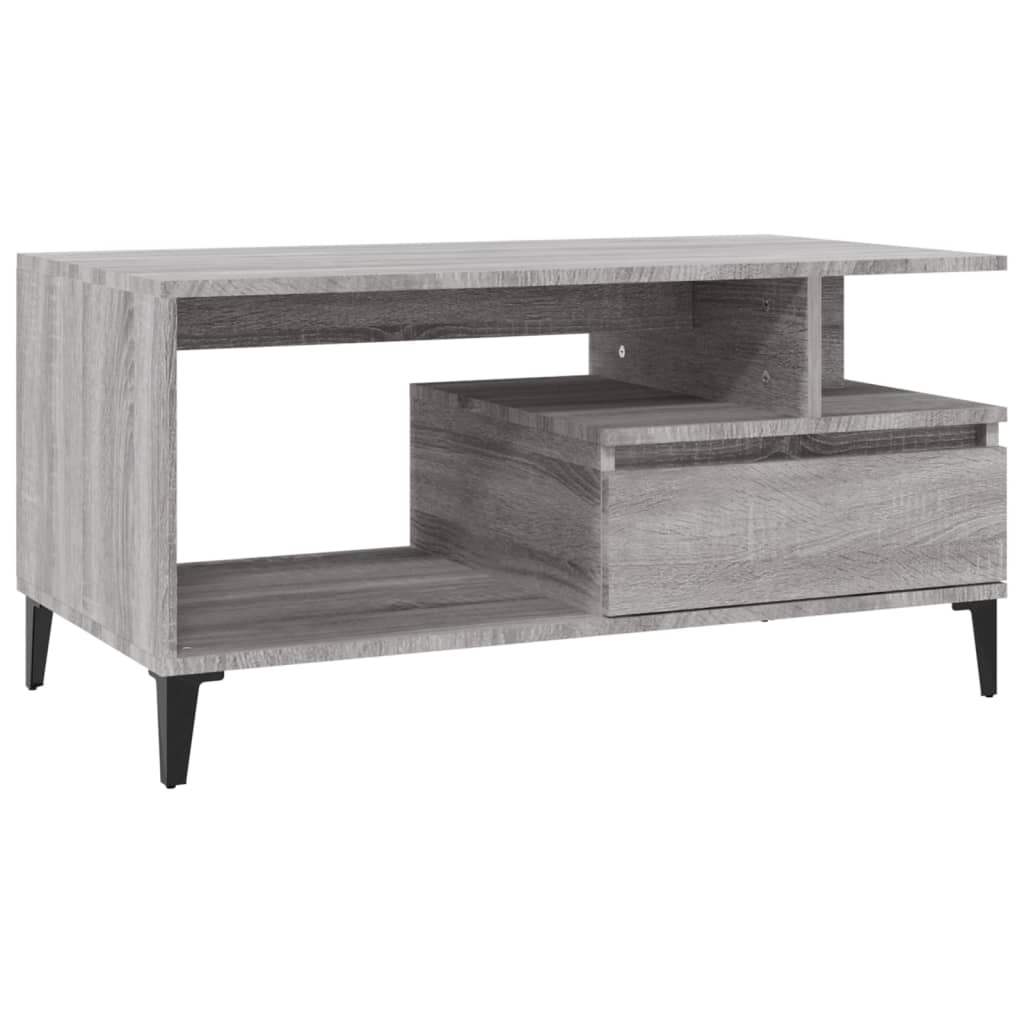 Table basse Sonoma gris 90x49x45 cm Bois d'ingénierie XIOS