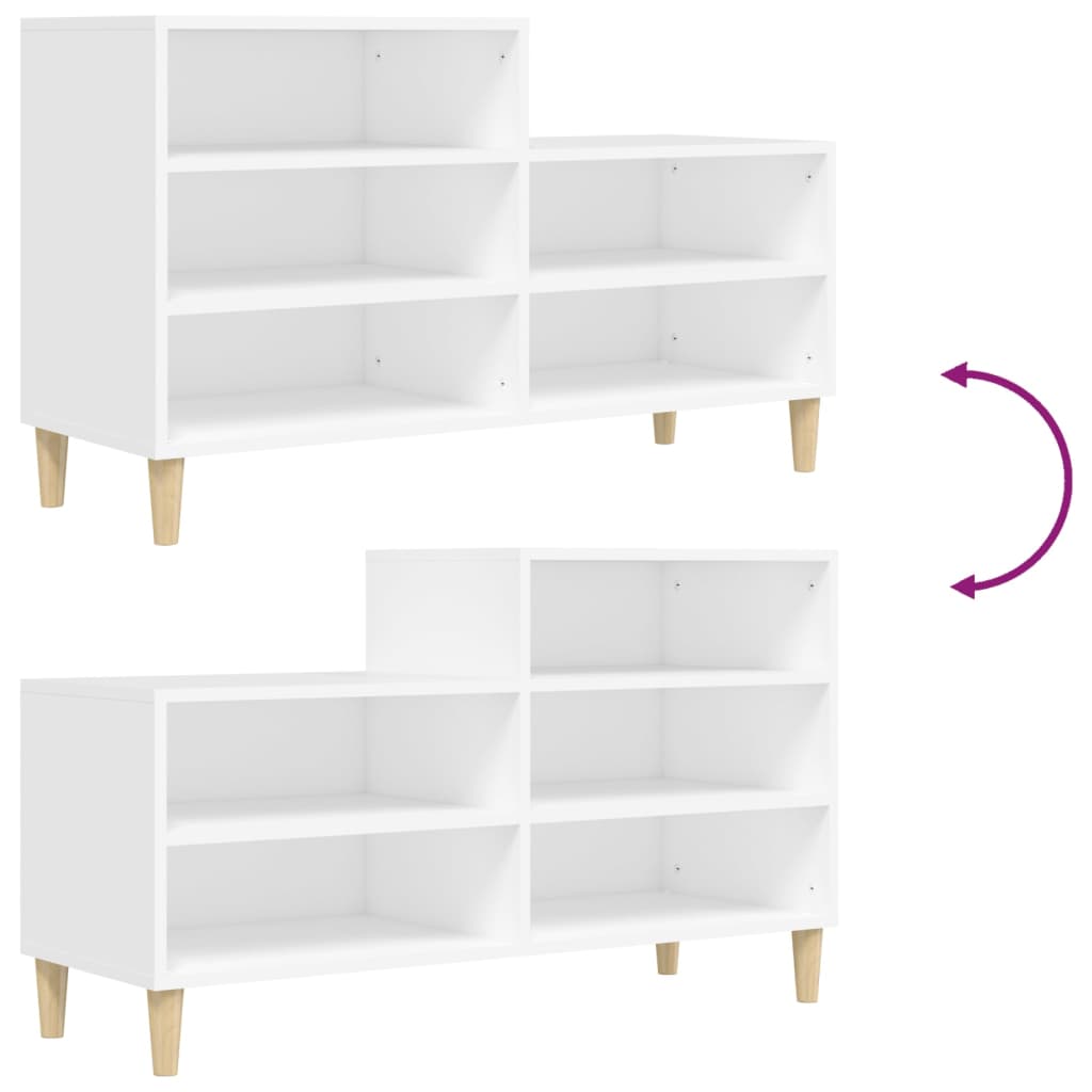 Armoire à chaussures Blanc 102x36x60 cm Bois d'ingénierie - XIOS