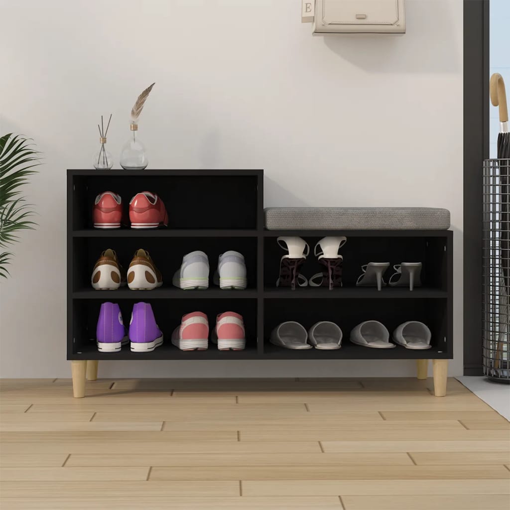 Armoire à chaussures Noir 102x36x60 cm Bois d'ingénierie - XIOS