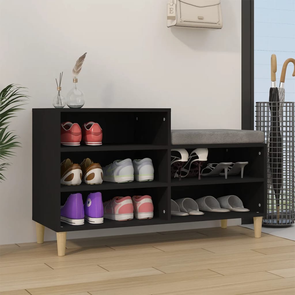 Armoire à chaussures Noir 102x36x60 cm Bois d'ingénierie - XIOS