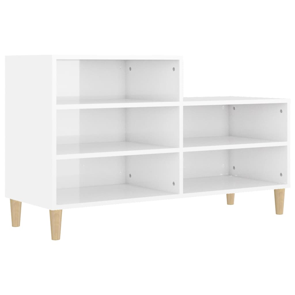 Armoire à chaussure Blanc brillant 102x36x60 cm Bois ingénierie - XIOS