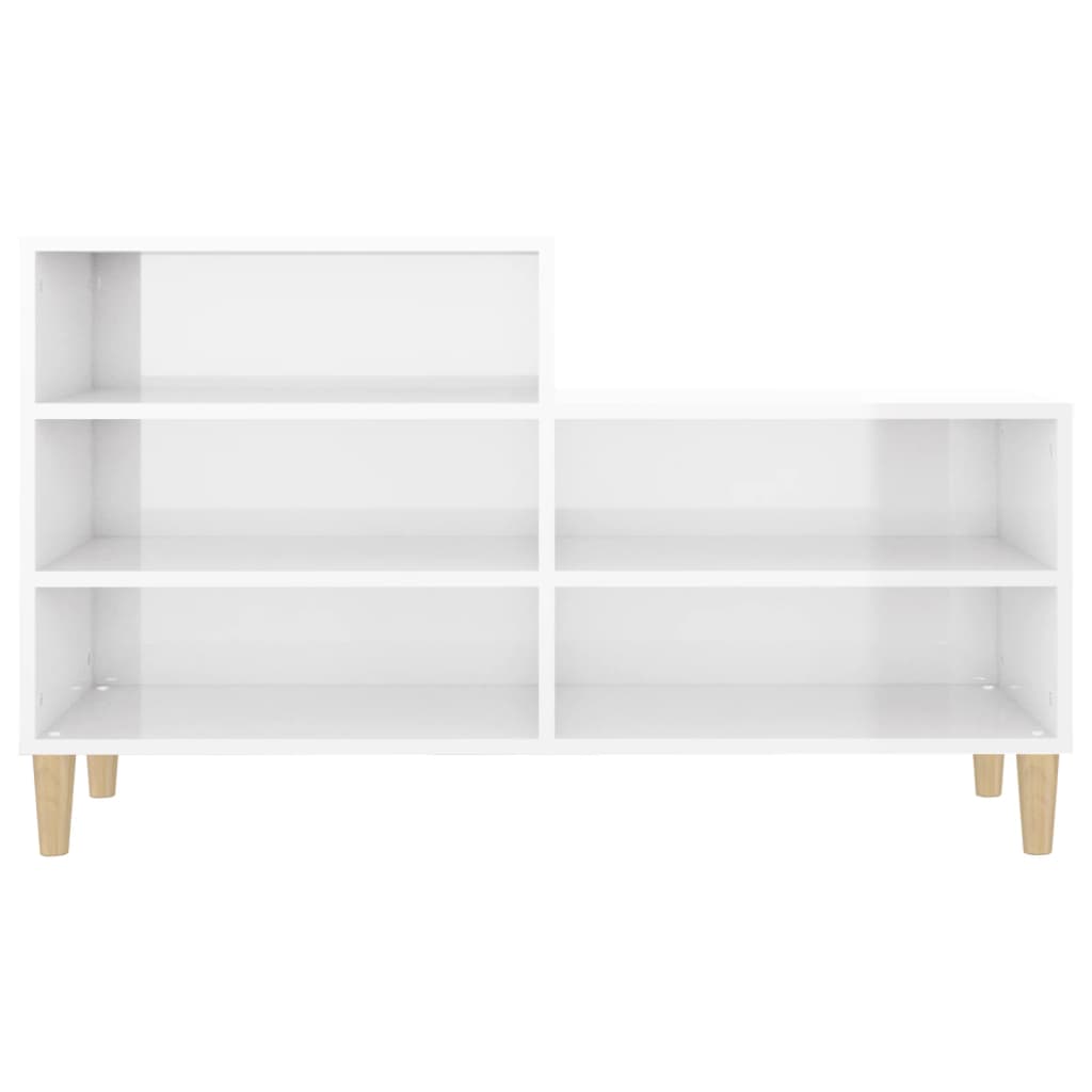 Armoire à chaussure Blanc brillant 102x36x60 cm Bois ingénierie - XIOS