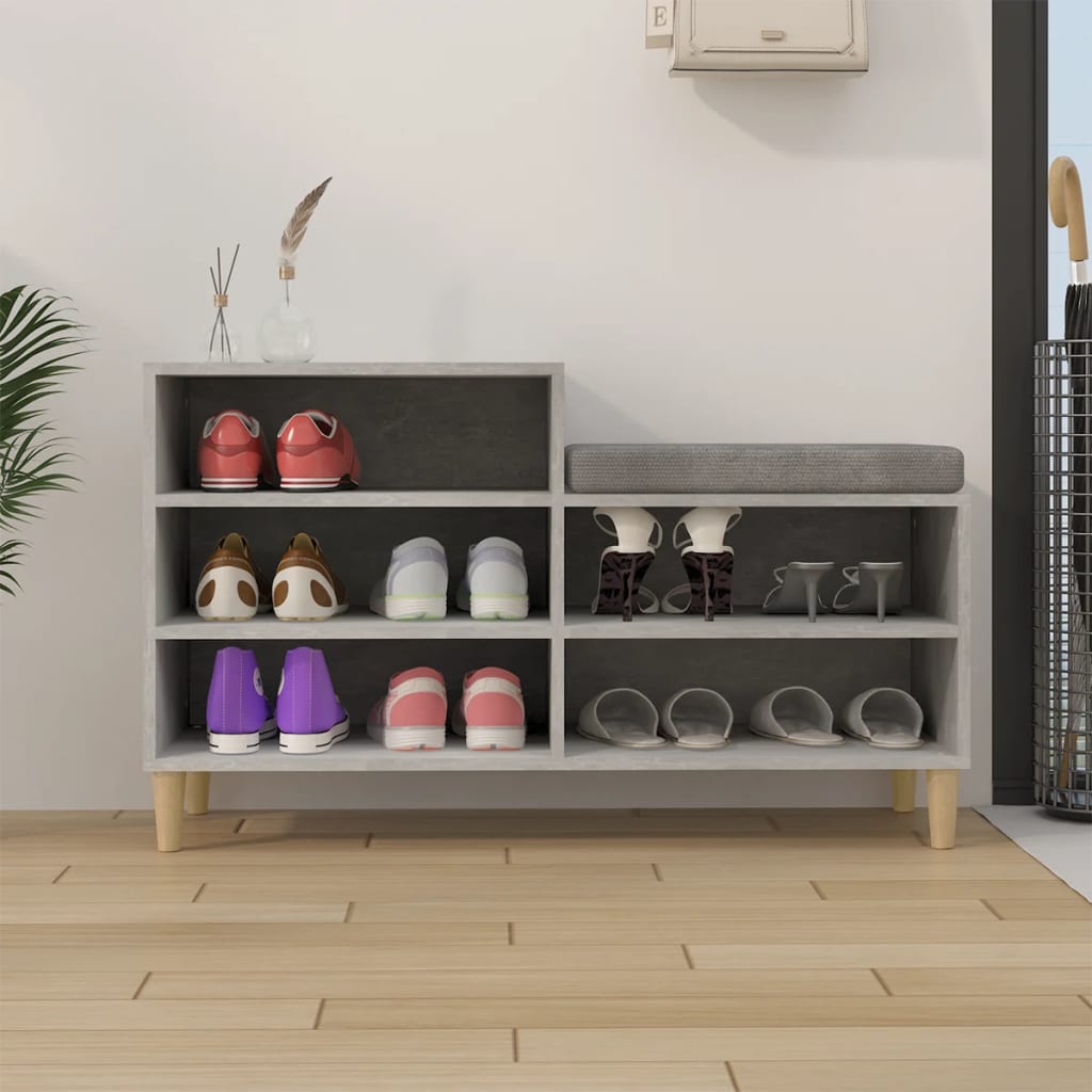 Armoire à chaussures Gris béton 102x36x60 cm Bois d'ingénierie - XIOS