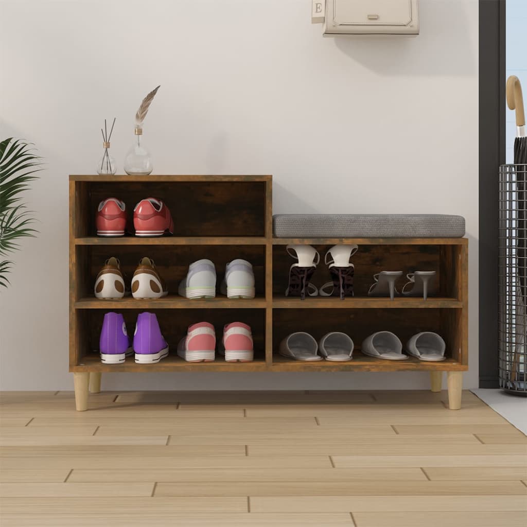 Armoire à chaussures Chêne fumé 102x36x60 cm Bois d'ingénierie - XIOS