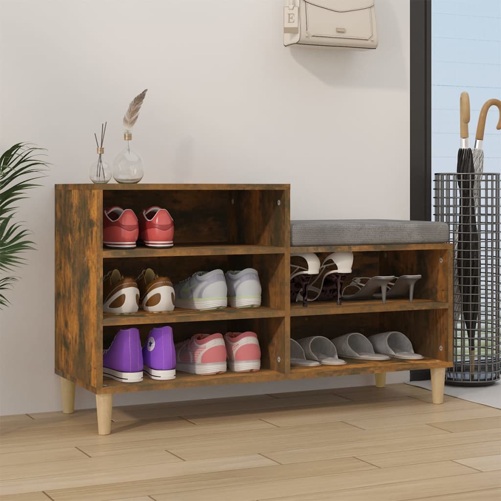 Armoire à chaussures Chêne fumé 102x36x60 cm Bois d'ingénierie - XIOS