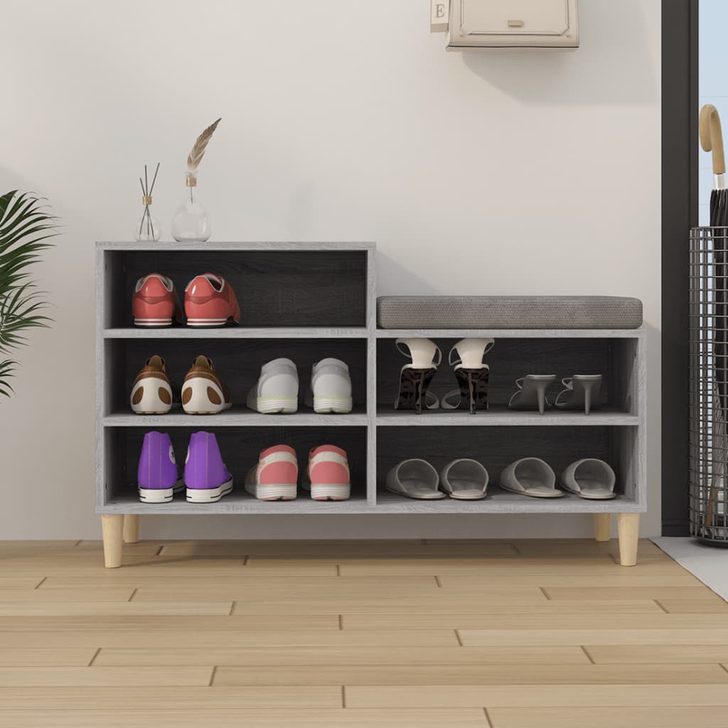 Armoire à chaussures Sonoma gris 102x36x60 cm Bois d'ingénierie - XIOS