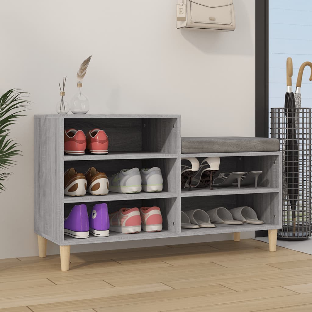 Armoire à chaussures Sonoma gris 102x36x60 cm Bois d'ingénierie - XIOS