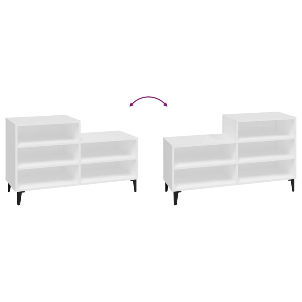 Armoire à chaussures Blanc 102x36x60 cm Bois d'ingénierie - XIOS