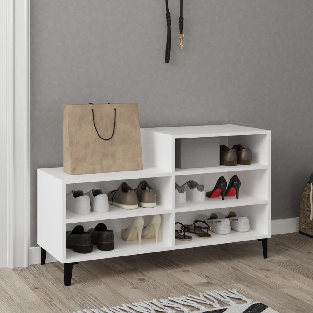 Armoire à chaussures Blanc 102x36x60 cm Bois d'ingénierie - XIOS