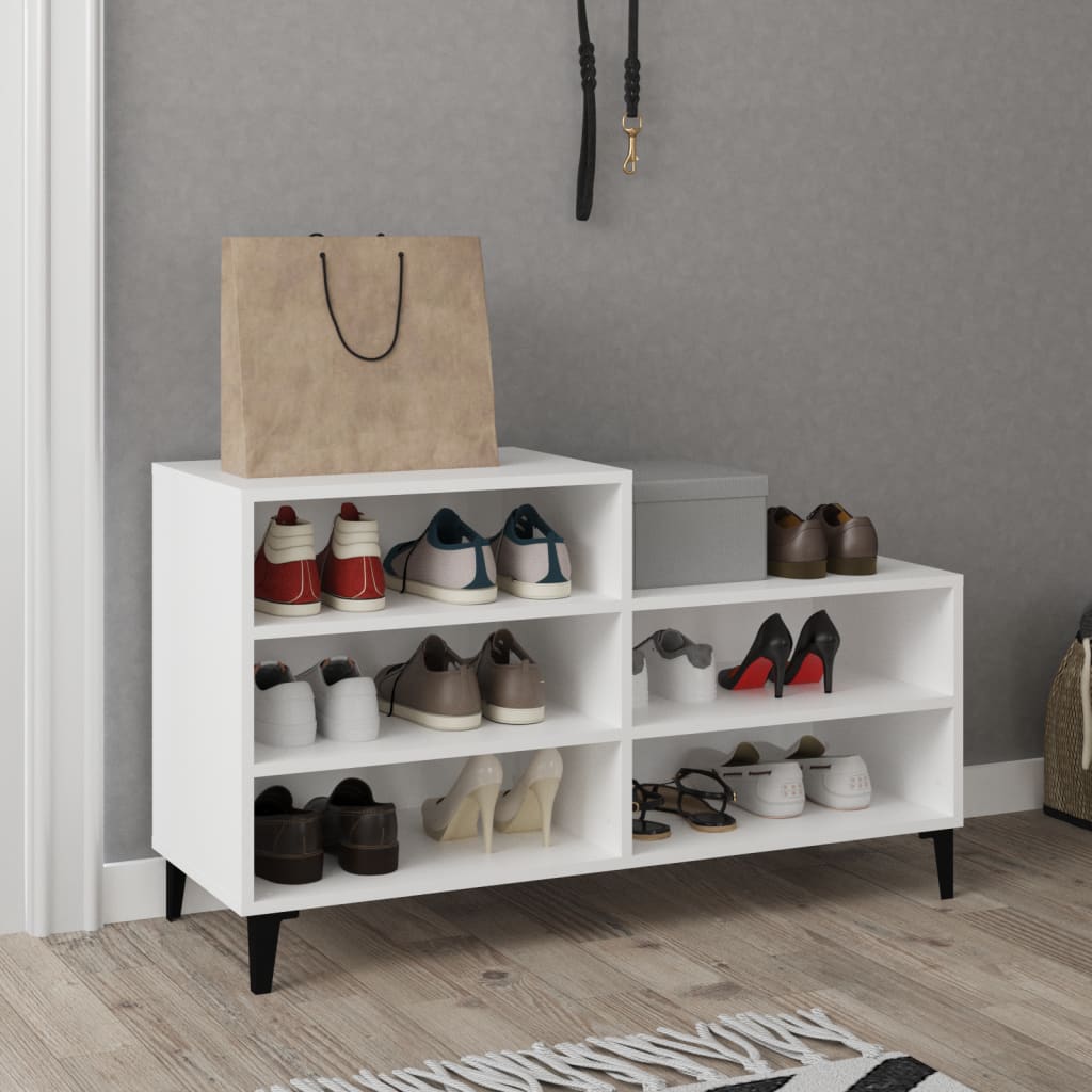 Armoire à chaussures Blanc 102x36x60 cm Bois d'ingénierie - XIOS
