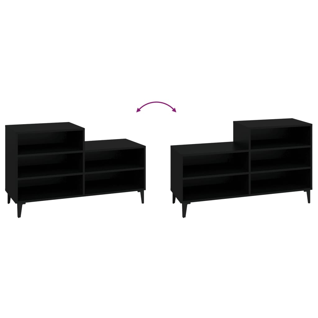 Armoire à chaussures Noir 102x36x60 cm Bois d'ingénierie - XIOS