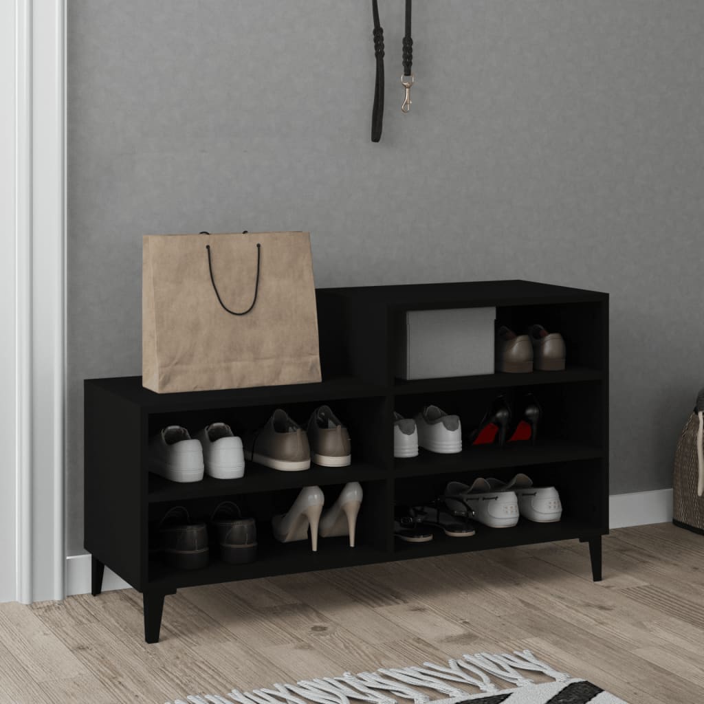 Armoire à chaussures Noir 102x36x60 cm Bois d'ingénierie - XIOS