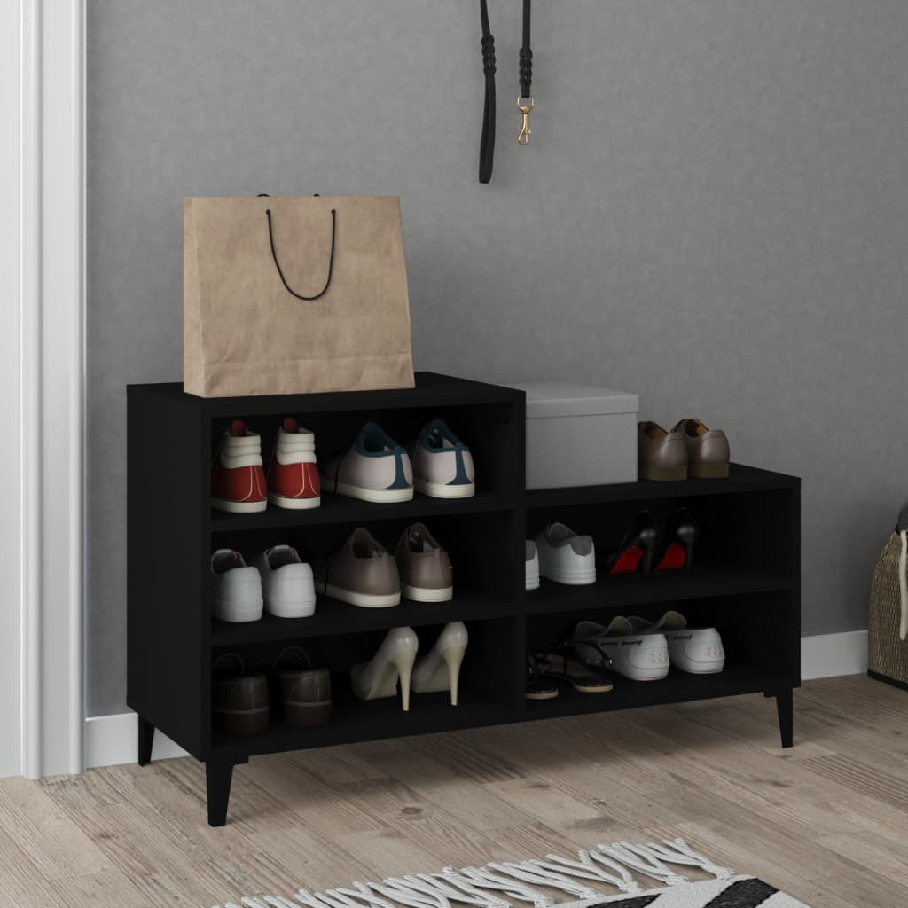 Armoire à chaussures Noir 102x36x60 cm Bois d'ingénierie - XIOS