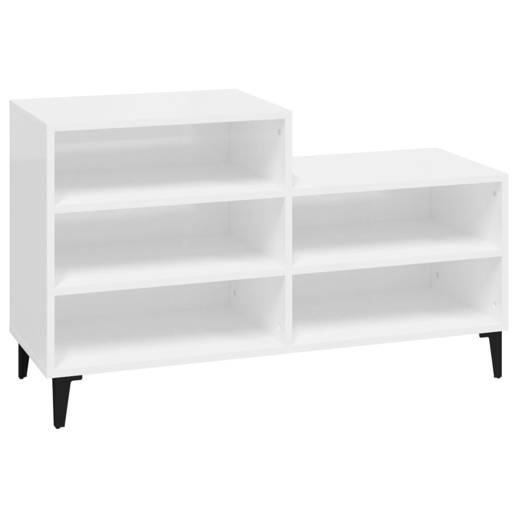 Armoire à chaussure Blanc brillant 102x36x60 cm Bois ingénierie - XIOS