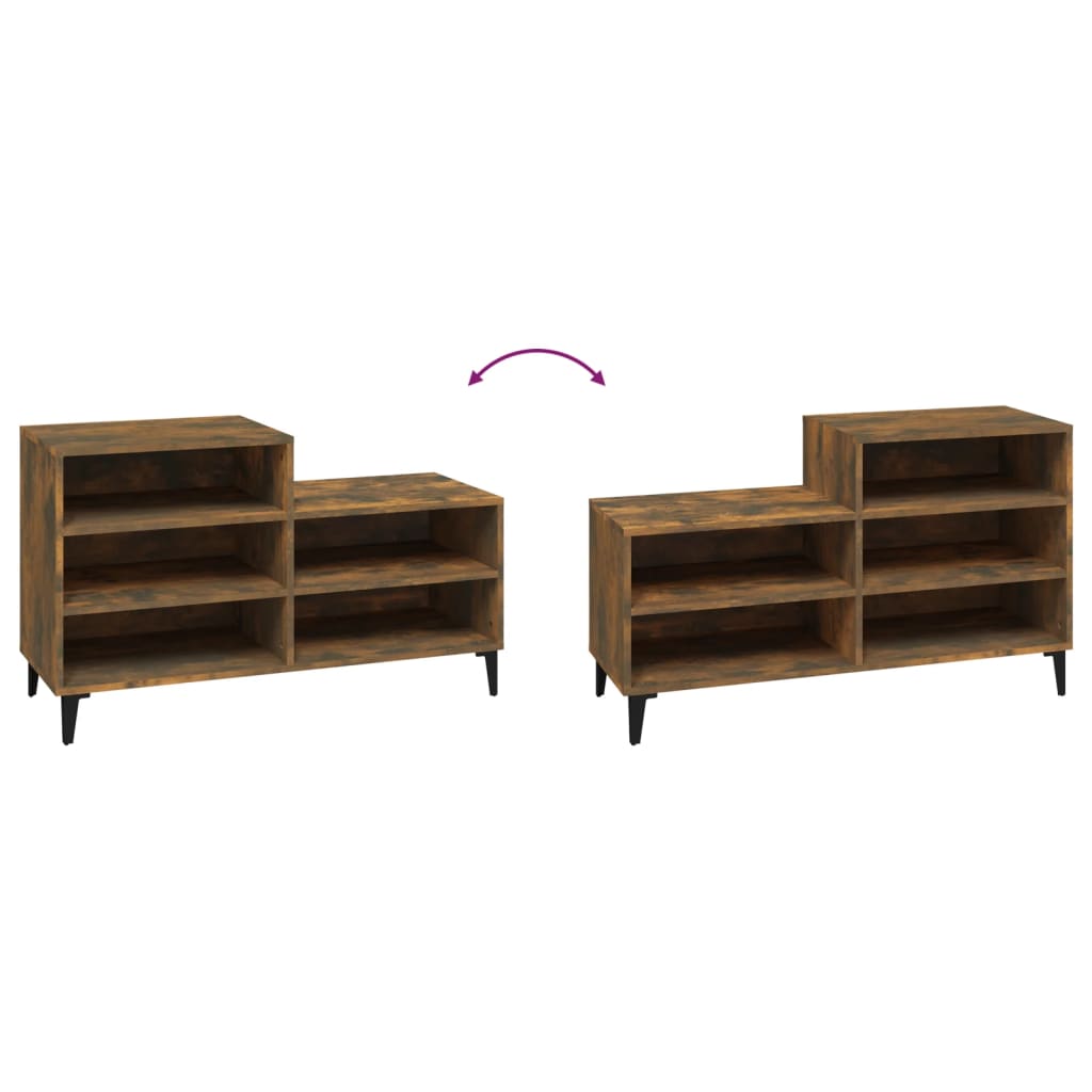 Armoire à chaussures Chêne fumé 102x36x60 cm Bois d'ingénierie - XIOS