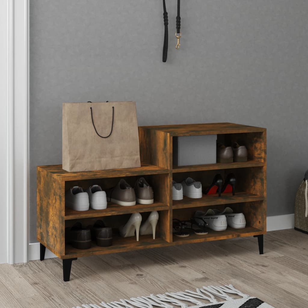 Armoire à chaussures Chêne fumé 102x36x60 cm Bois d'ingénierie - XIOS