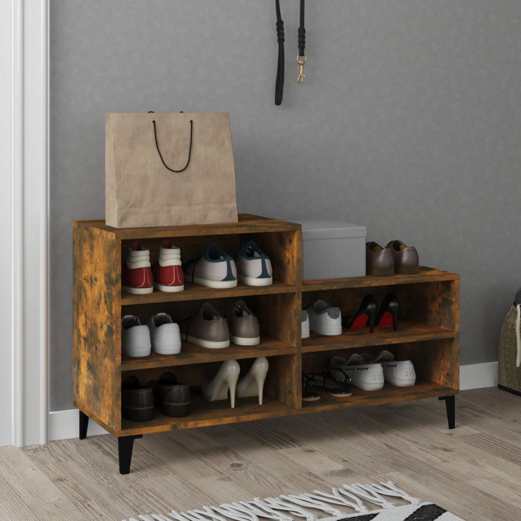 Armoire à chaussures Chêne fumé 102x36x60 cm Bois d'ingénierie - XIOS