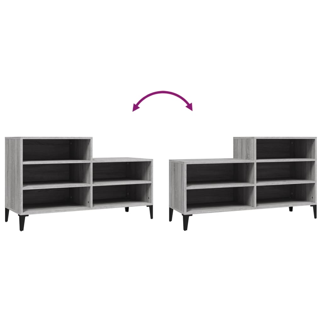 Armoire à chaussures Sonoma gris 102x36x60 cm Bois d'ingénierie - XIOS