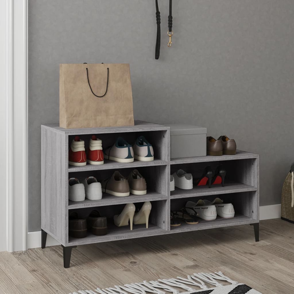 Armoire à chaussures Sonoma gris 102x36x60 cm Bois d'ingénierie - XIOS
