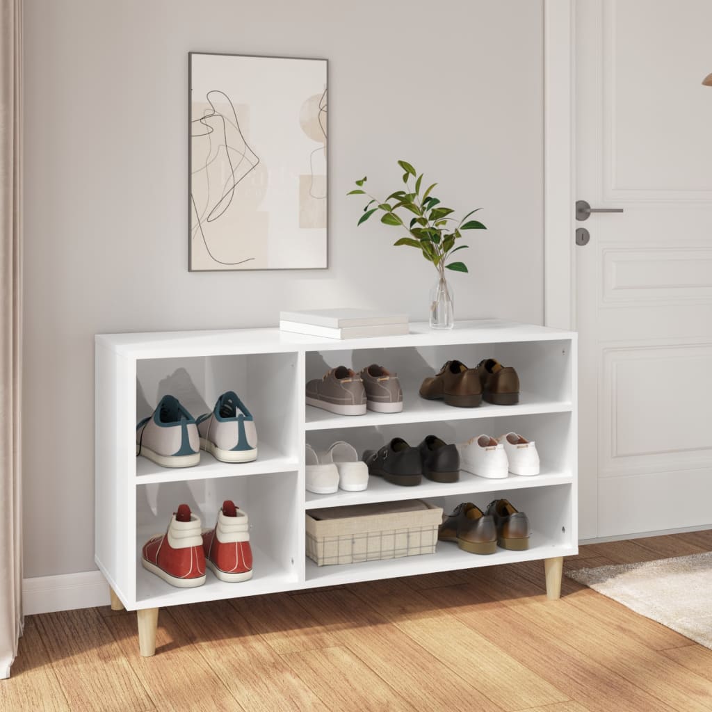 Armoire à chaussure Blanc brillant 102x36x60 cm Bois ingénierie - XIOS