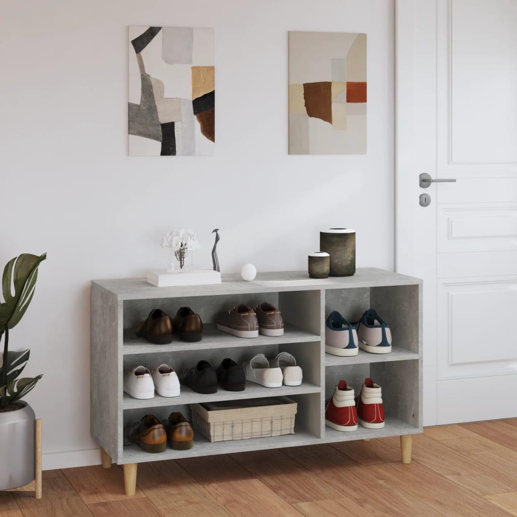 Armoire à chaussures Gris béton 102x36x60 cm Bois d'ingénierie - XIOS