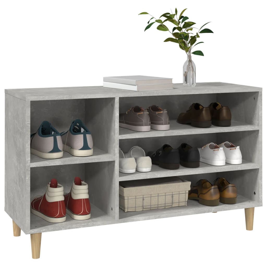Armoire à chaussures Gris béton 102x36x60 cm Bois d'ingénierie - XIOS