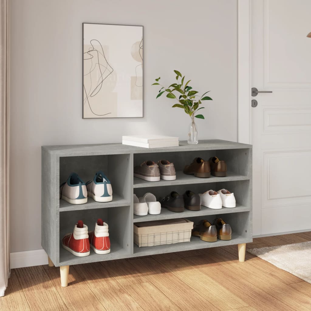 Armoire à chaussures Gris béton 102x36x60 cm Bois d'ingénierie - XIOS