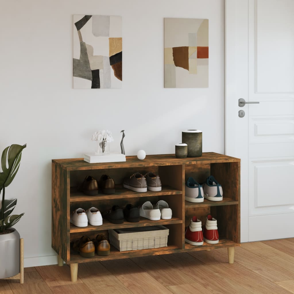 Armoire à chaussures Chêne fumé 102x36x60 cm Bois d'ingénierie - XIOS