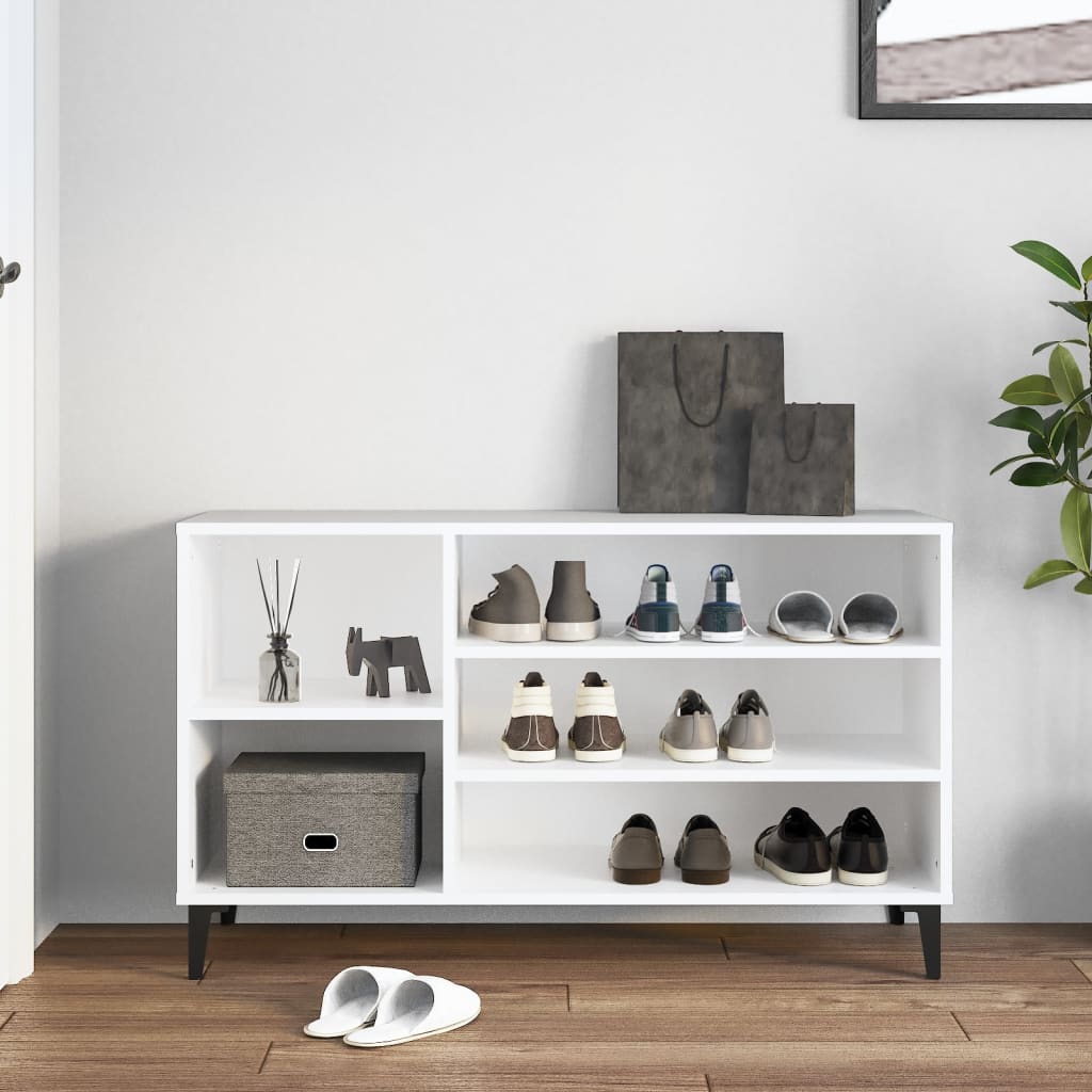 Armoire à chaussures Blanc 102x36x60 cm Bois d'ingénierie - XIOS