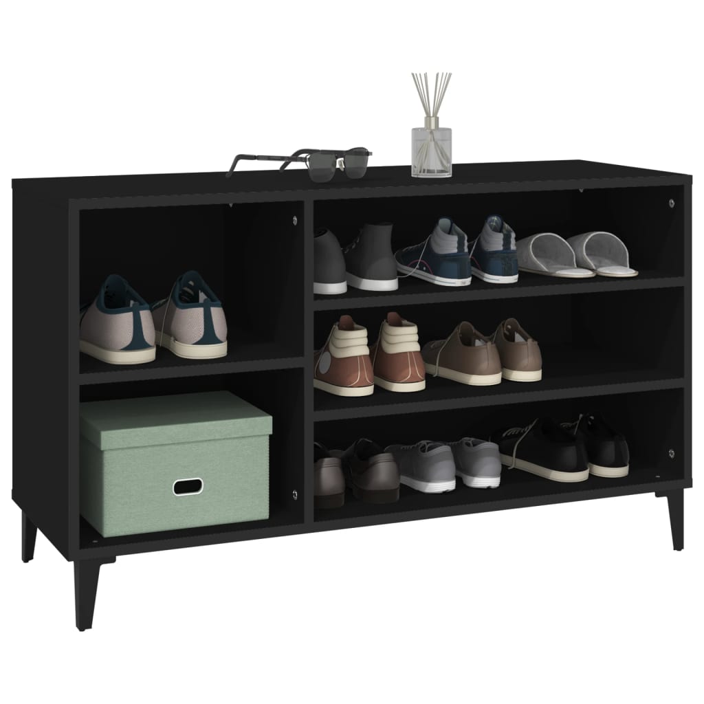 Armoire à chaussures Noir 102x36x60 cm Bois d'ingénierie - XIOS