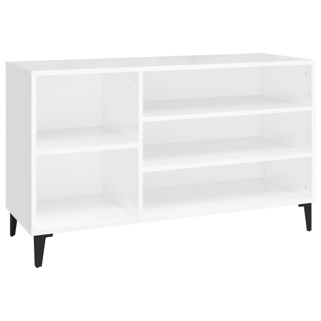 Armoire à chaussure Blanc brillant 102x36x60 cm Bois ingénierie - XIOS