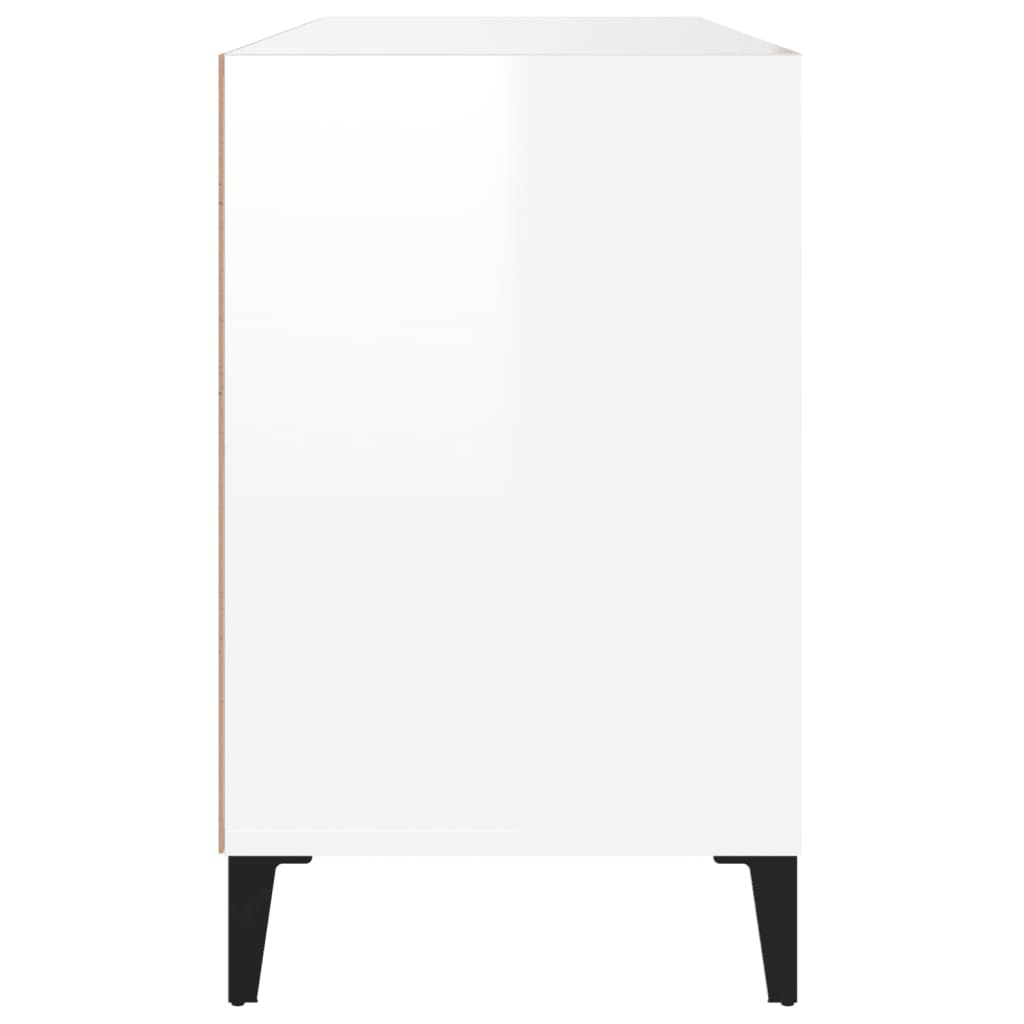 Armoire à chaussure Blanc brillant 102x36x60 cm Bois ingénierie - XIOS