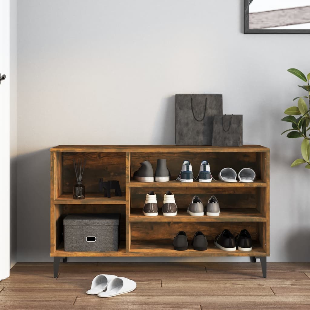 Armoire à chaussures Chêne fumé 102x36x60 cm Bois d'ingénierie - XIOS